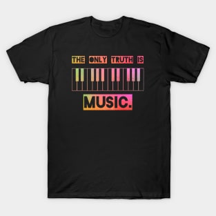 Music Quote Rainbow Piano T-Shirt